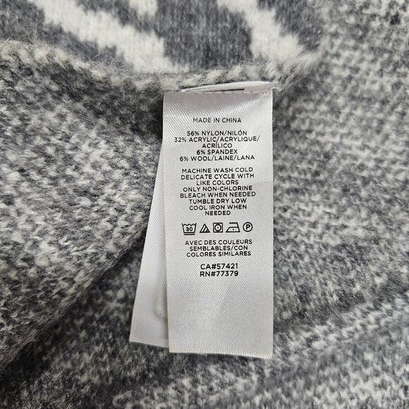 Ann Taylor Womens Gray Zebra Cape Poncho Sweater Size Small - Picture 7 of 8